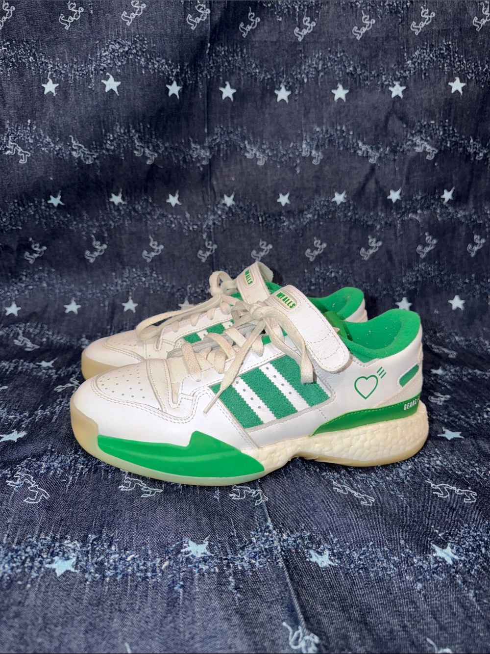 Human Made x adidas Forum Low Boost Green White Men 7.5 / Women 9